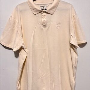 🆗 Forever 21 Men's Light Beige Polo Shirt